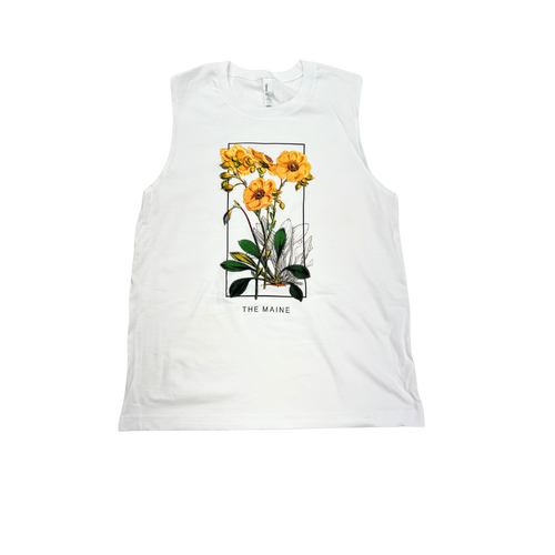 Floral Muscle Tank (white)